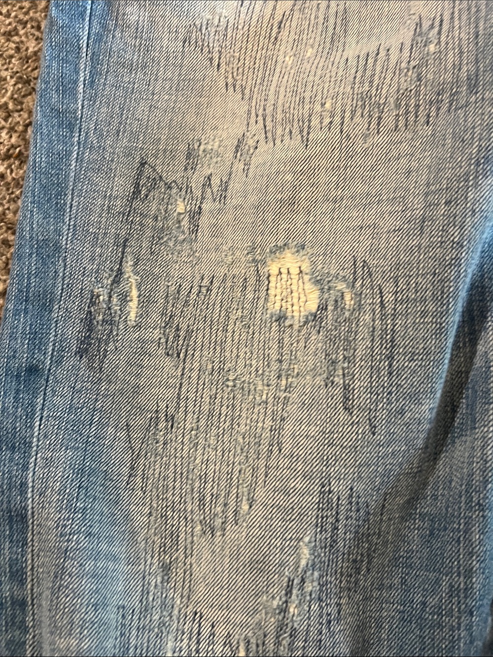 GUESS Falcon Slim Boot Men's Distressed 33/32 Jeans - Picture 3 of 8